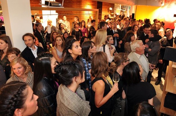 The scene at the opening party.
