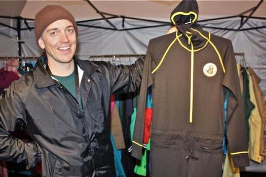 Airblaster partner Jesse Grandkoski with a Ninja Suit.