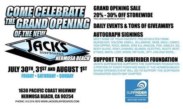 Jack's Surfboards to celebrate