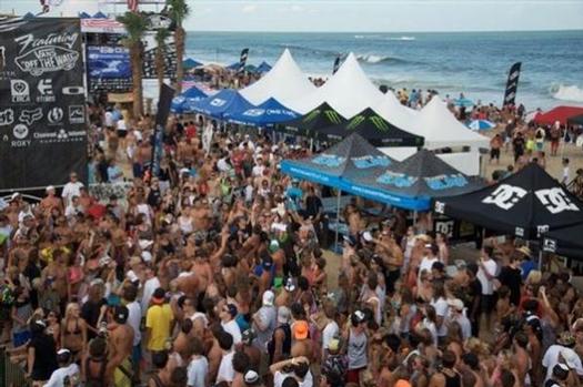 Crowds at the East Coast Surfing Championships in Virginia Beach last year.