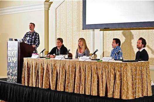 The panel on collaborations at the Industry Boot Camp. Photo by Brent Hilleman.