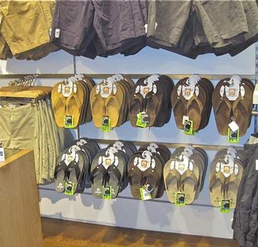 Ocean Minded sandals in a Gap store last spring.