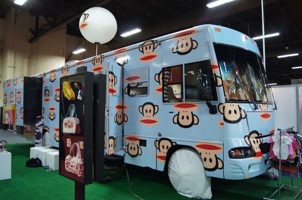 The brand used a bus as its booth.