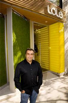 Bernard Mariette in front of a Lole store.