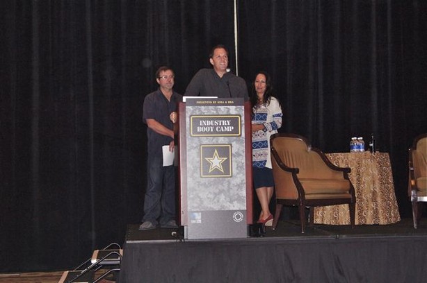 SIMA President Doug Palladini with new BRA Co-Chairs Bruce Cromartie and Coco Tihanyi.