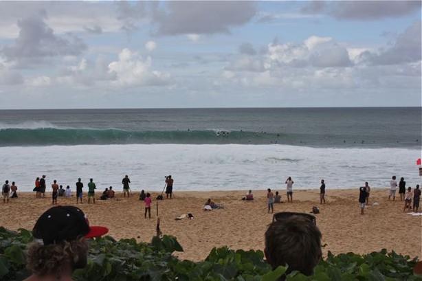 The view of PIpeline from the Quiksilver house. Quiksilver rents the house and 10 others on the North Shore during the season.
