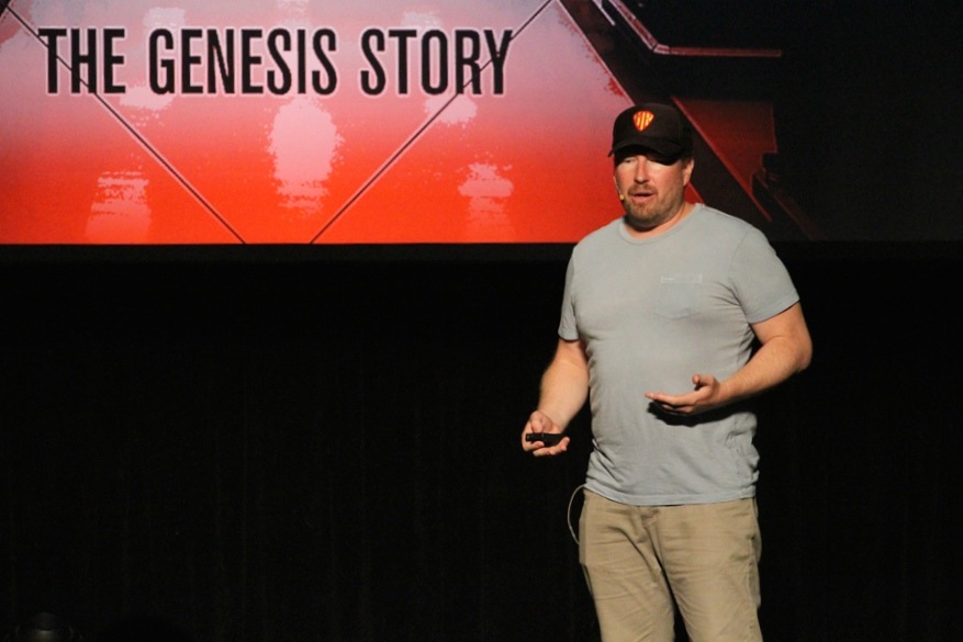 Stance CEO Jeff Kearl during his speech at Surf Summit last week - Photo by STEELE