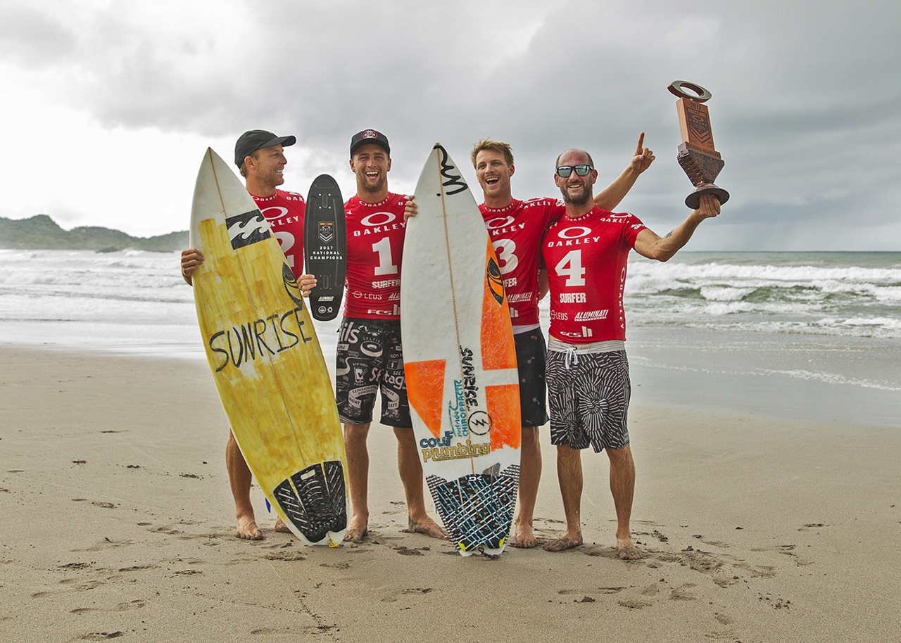 The Sunrise Surf Shop team celebrates in Nicaragua - Photo by JP Van Swae