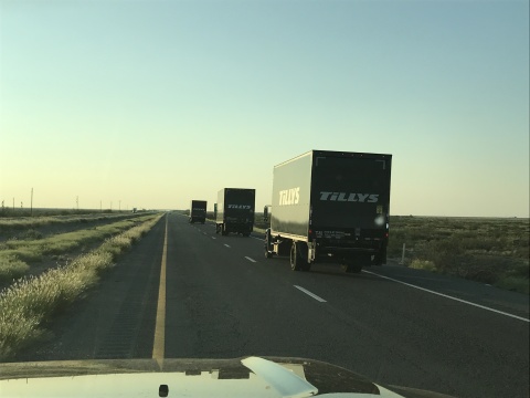 Tillys trucks heading to supply Hurricane Harvey relief (Photo: Business Wire)