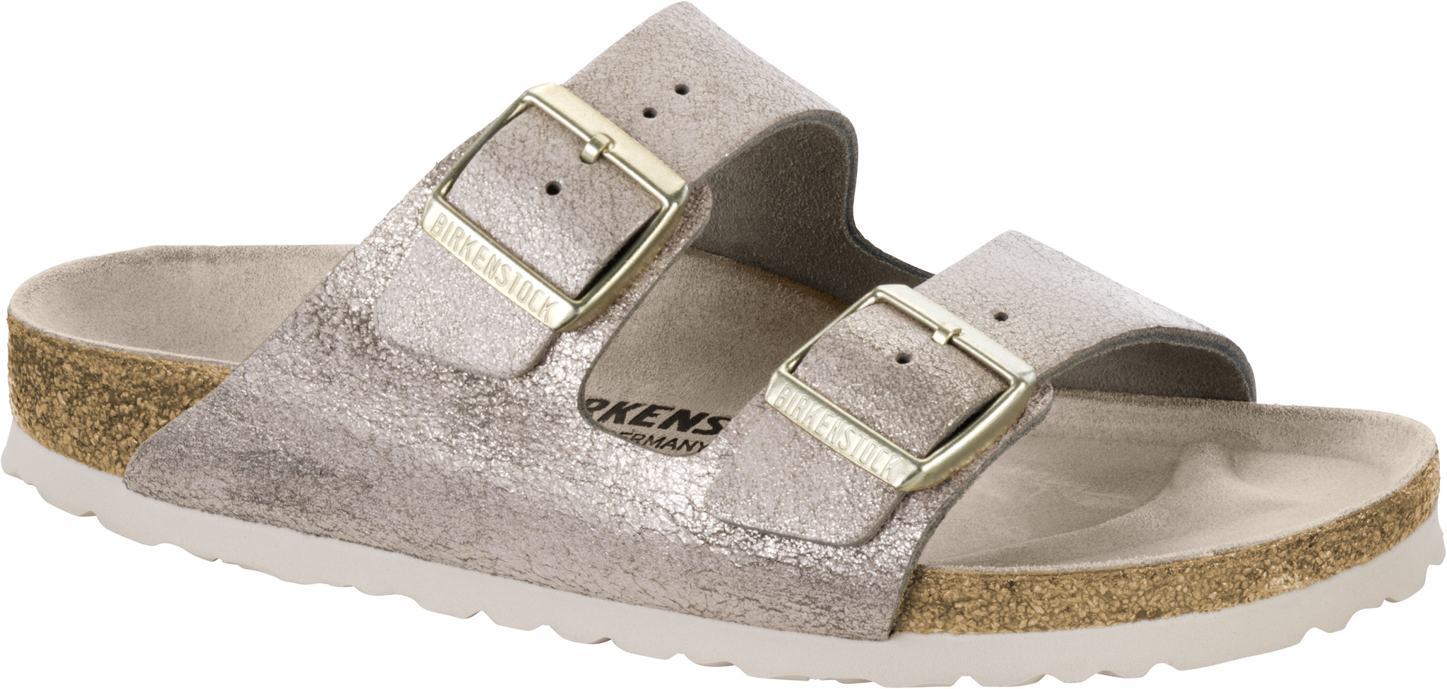 The Birkenstock Arizona in washed metallic rose leather - Photo courtesy of Birkenstock