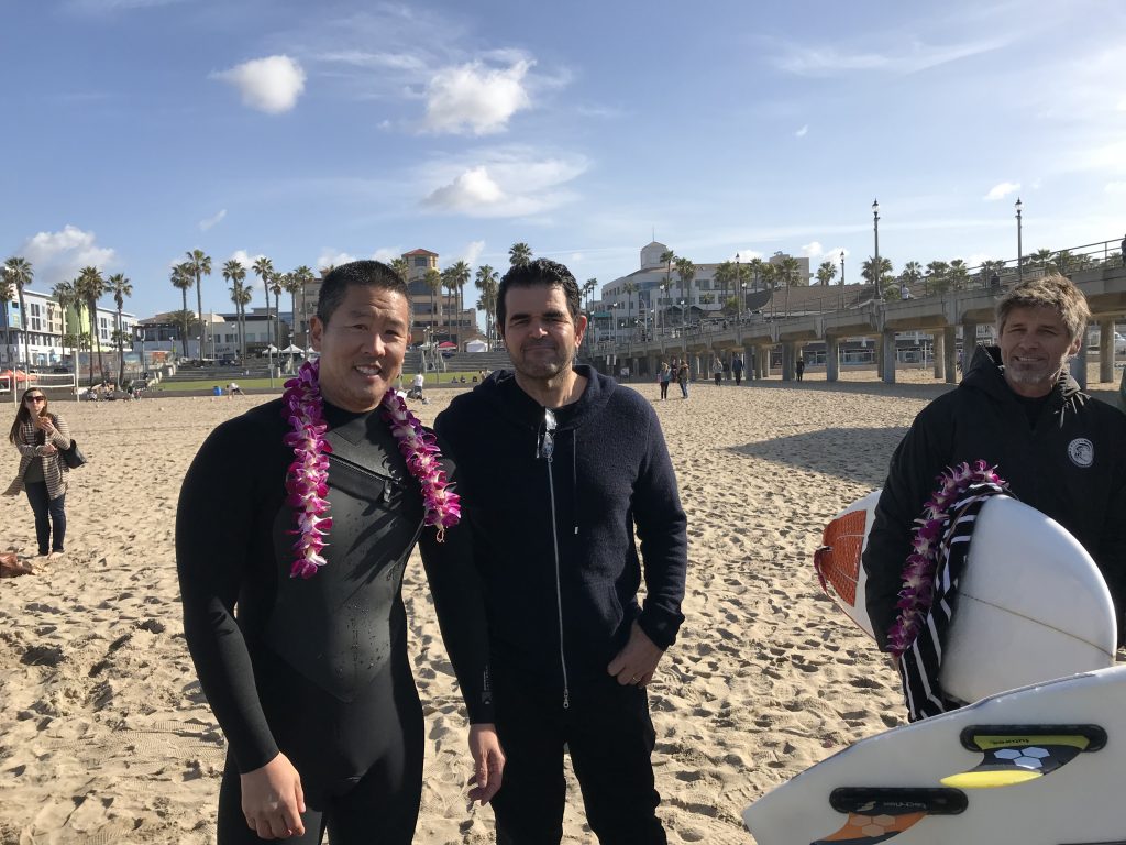Ted Li of Boardriders with Jamal Abdelmuti of Jack's