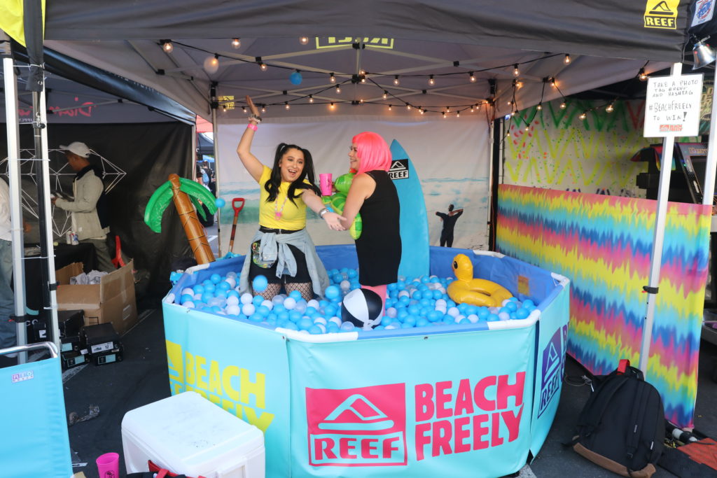 Ravers were having too much fun at Reef's ball pit photo booth.