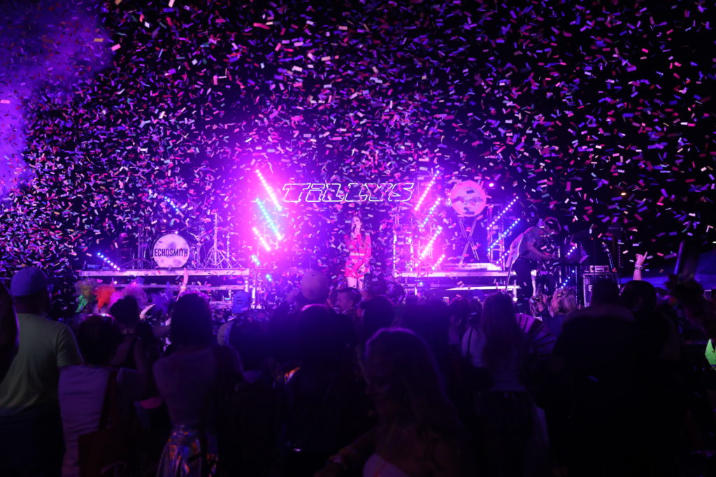 The sky rained confetti after Echosmith’s performance of “Cool Kids.” The crowd was thriving.
