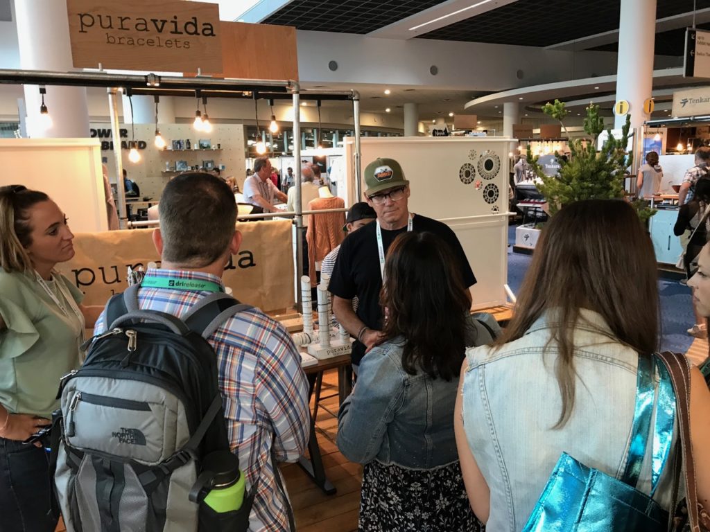 John Gothard working the Pura Vida booth