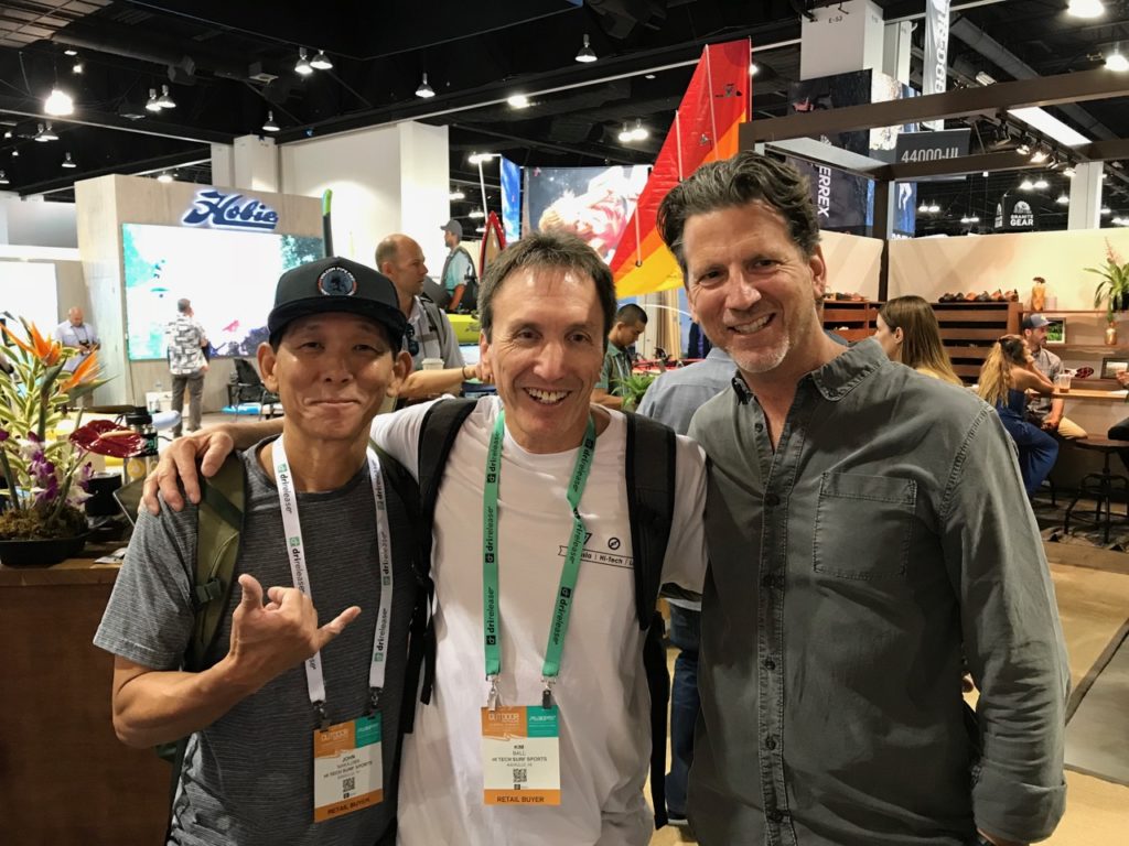 John Nakajima and Kim Ball of Hi Tech in Hawaii and Mark Phares of Olukai