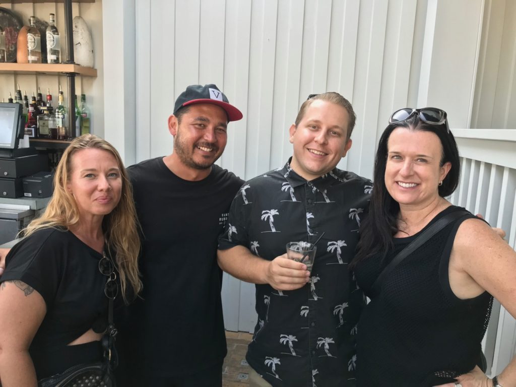 Stephanie White and Mike Hamabe of Vans, Joe Edukas of Surfside Sports, Suzy Kreber of Vans