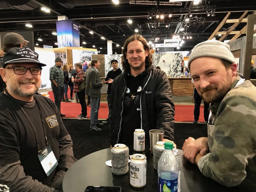 Tom Ruiz of Salty Crew, Brad Alband of Gnarly, and Emmet Klocker of C3