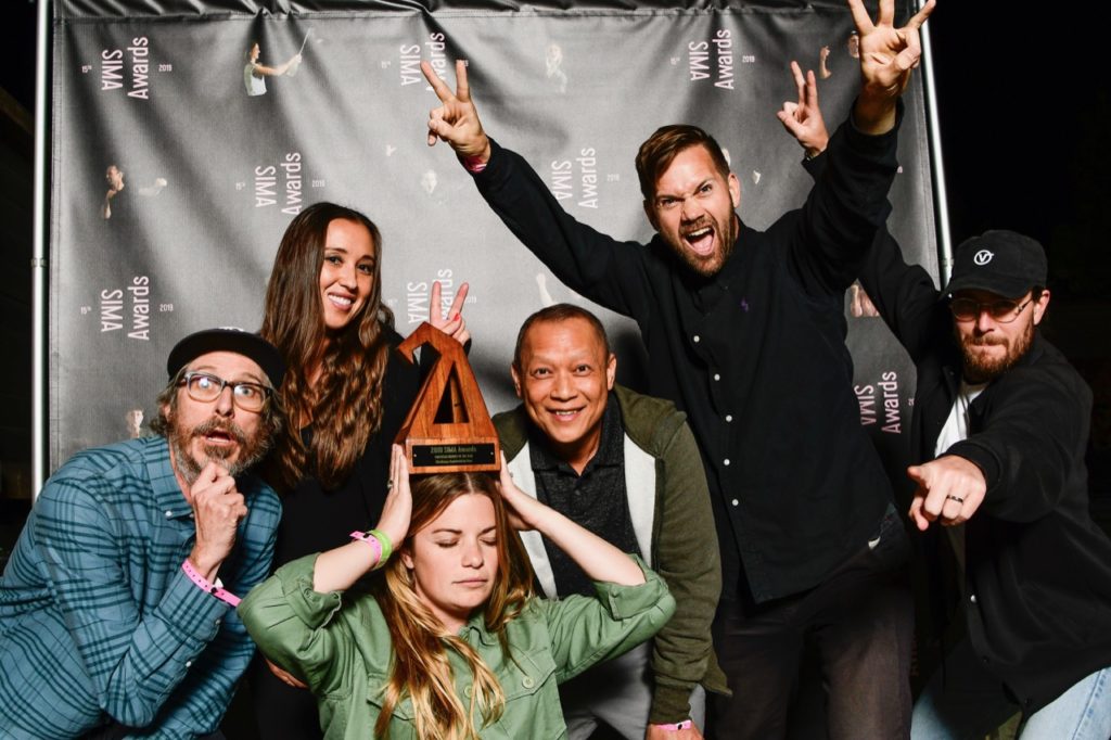 A happy Vans team - the brand won Footwear Product of the Year- Photo by Hilleman courtesy of SIMA