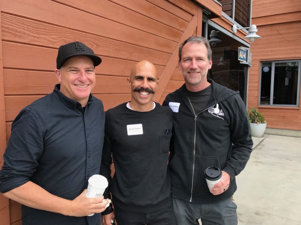 Mark Sperling of Group Y, sustainability expert Derek Sabori, and Kevin Meehan of RVCA