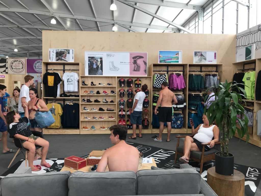 Vans added seating and an area showcasing its surf collections