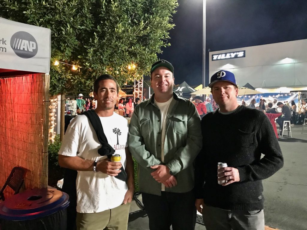 Brian Cassaro and Chili McCabe of RVCA and Mike Reilly of Quiksilver
