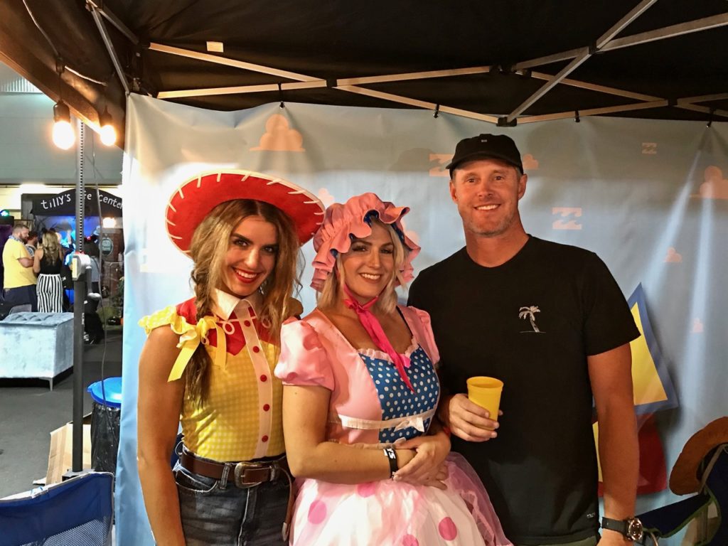 Billabong's Cyndal Devasto, Kristina Palmer and Chad Mitchell