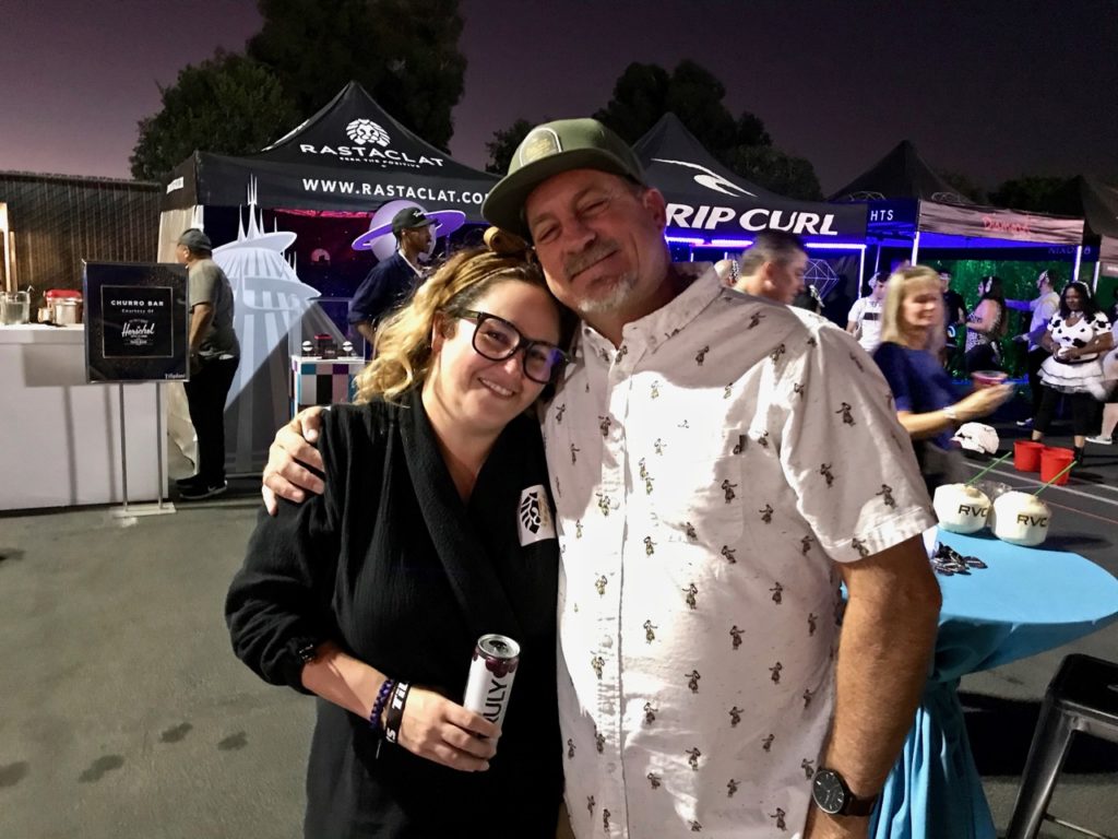 Jillian Leeman, now at Rastaclat, and Paul Harvey of Rip Curl