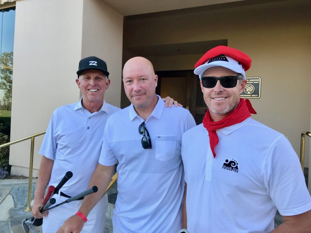 Former Billabong executive Ed Leasure, with Billabong's Jason Shelton and Chad Mitchell