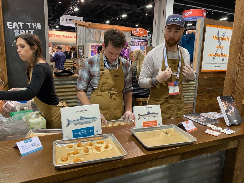 Patagonia passed out food samples from its food line