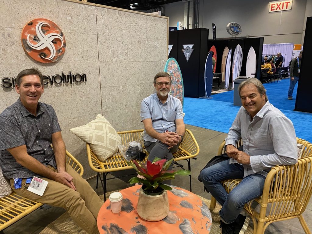 Richard Sanders of Vissla, Bruce Cromartie of BC, and Paul Naude of Vissla