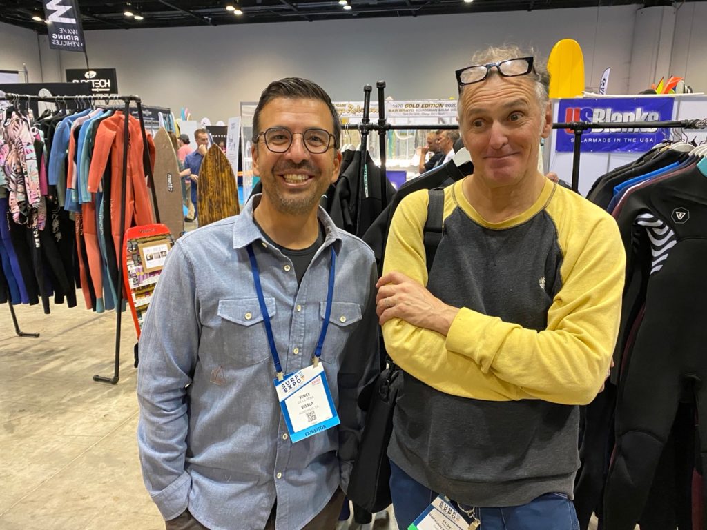 Vince De La Pena of Vissla and Clive Ripley of Boardsport Source