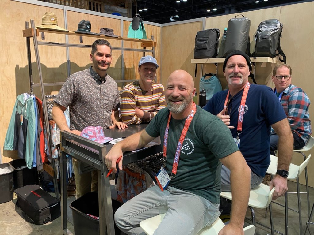 Mark Zabelski and Rob McCarty of Vissla, Kevin Morris and Andrew Traa of Heritage