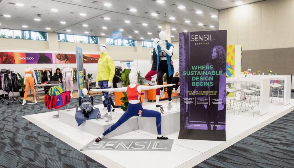 Sustainable fabric company Sensil had a big display