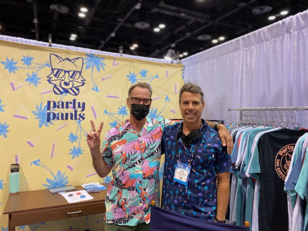 Michael Darr and Mike Duffield of Party Pants which was busy at the show