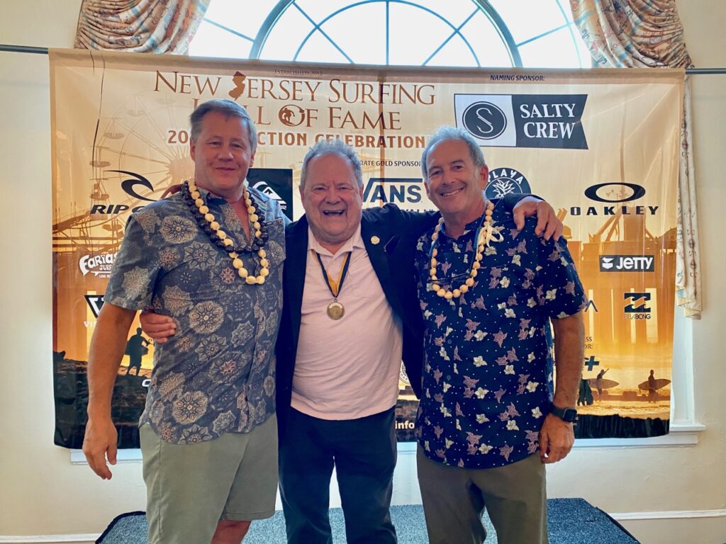 Brian Heritage, who is President of the New Jersey Surfing Hall of Fame, PT Townend, and Mark Neustadter, who is Vice President