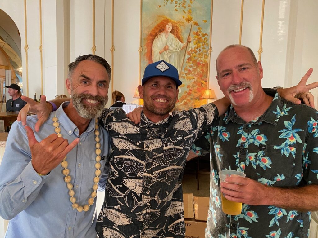 Matt Keenan of BN3th, CJ Hobgood of Salty Crew and Kevin Morris of Heritage Surf & Sport