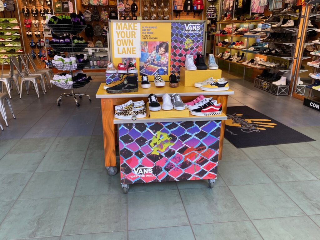 One of several Vans displays at the store