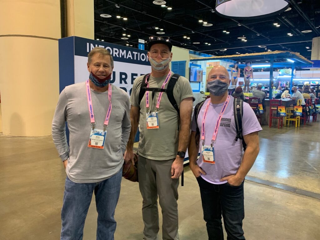 Brian Heritage, Kevin Morris, and Andrew Traa of Heritage Surf Shop