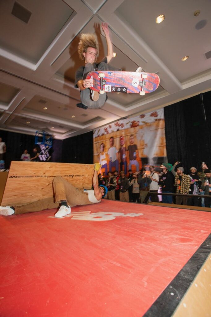 Carson Hancock on the New Balance skate ramp 