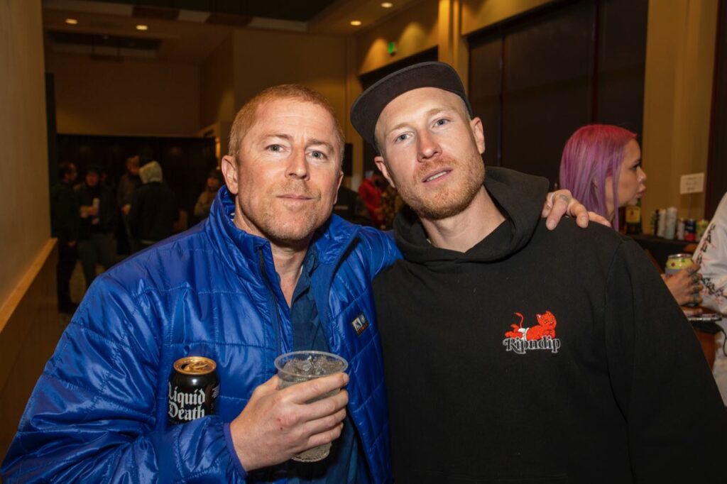 Skateboarder Donny Barley of Element with RIPNDIP Founder Ryan O'Connor 
