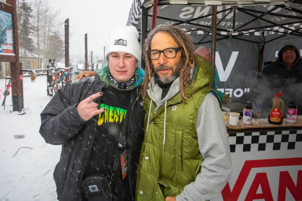A Zumiez employee with Vans skateboard legend Tony Alva 