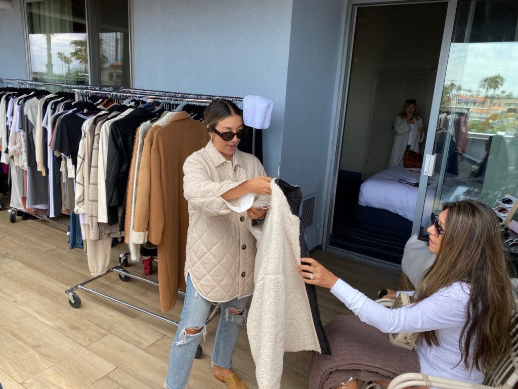 Kylie Yoshida showing Z Supply to Jennifer Arnott of Callie Girl
