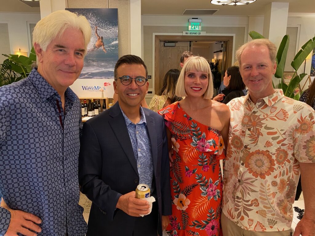 Dave Gilovich, who just retired from Surfline and who worked with Michael Tomson at Gotcha; Vince de La Pena of Vissla; Kareen McCarty and husband Rob McCarty of Vissla
