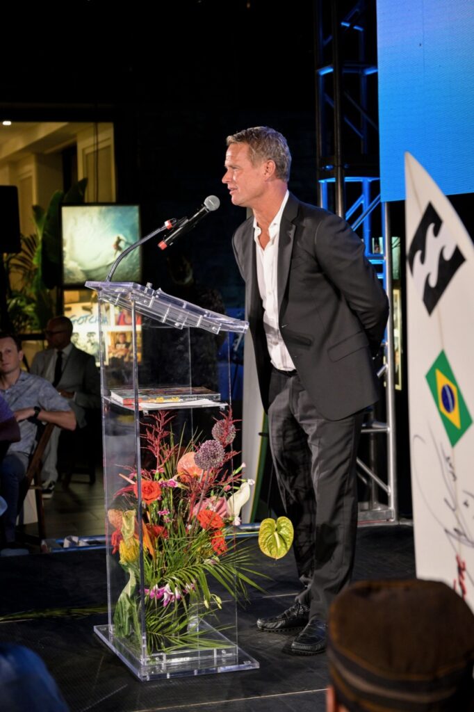Evan Slater of Billabong speaks about Waterperson of the Year Italo Ferreira - Photo courtesy of SIMA
