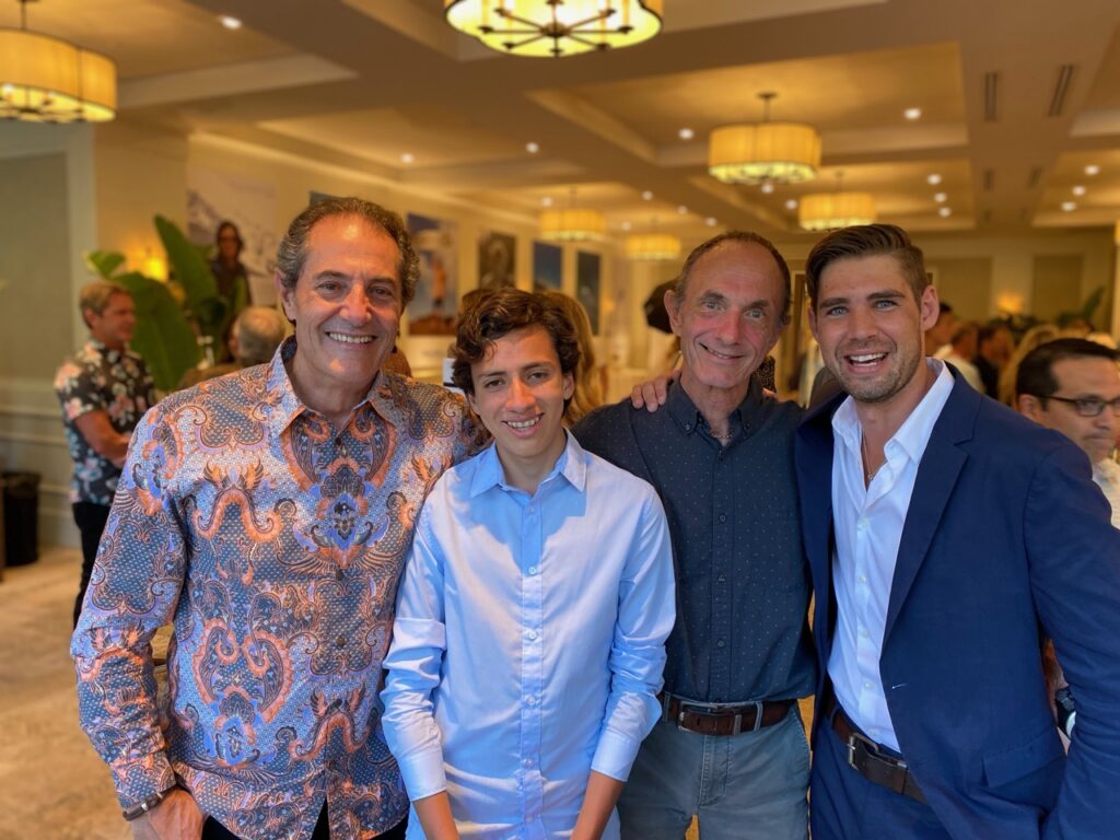 The Tomson family in attendance for Michael Tomson's Lifetime Achievement Award: Michael's cousin, Shaun; Shaun's son, Luke; Michael's cousin Paul; and Michael's son, Oliver