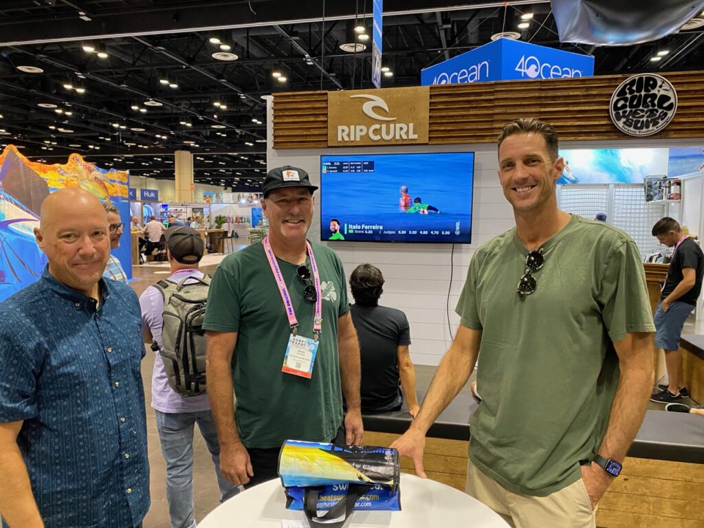 Jason Shelton of Billabong, Kevin Morris of Heritage, and Aaron Quigley of VonZipper