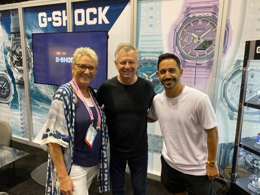 Lori Daly and Sammy Duvall of Curl and Nick Girlando of G-Shock