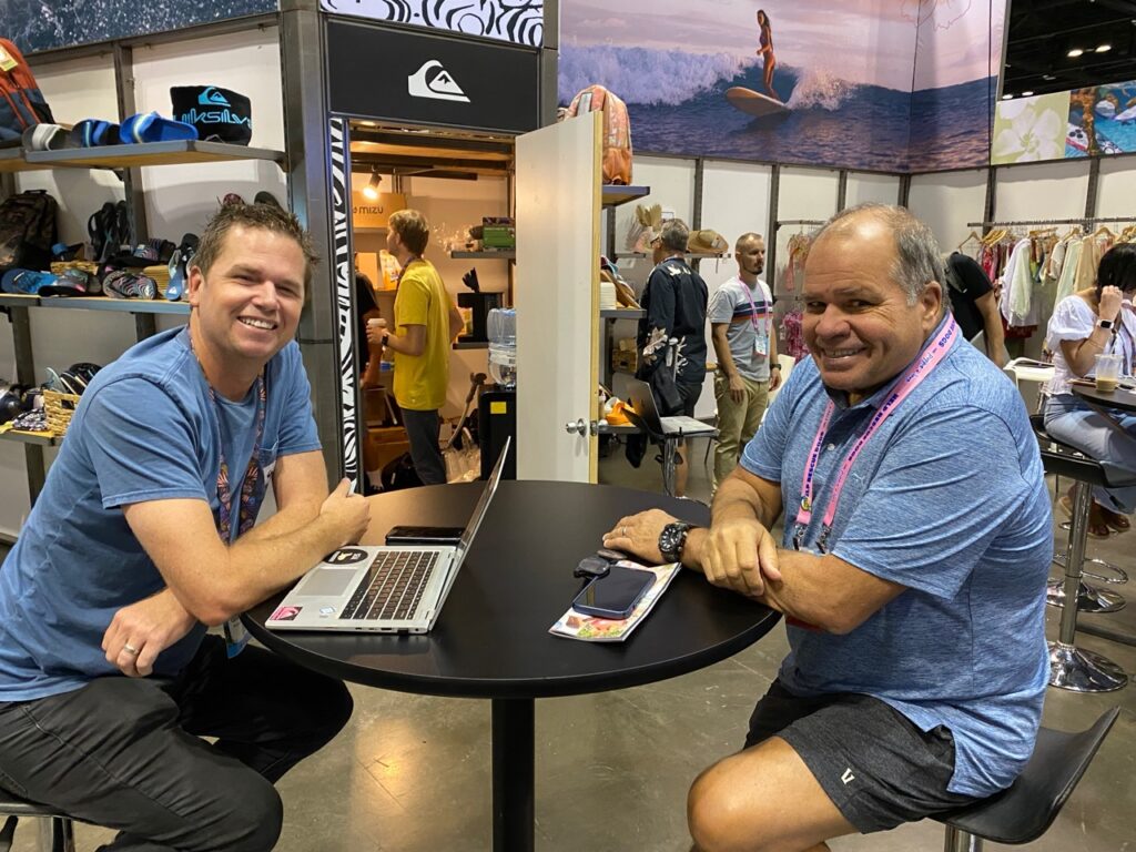 Mike Reilly of Quiksilver and Bill Dreibelbis of Quiet Storm