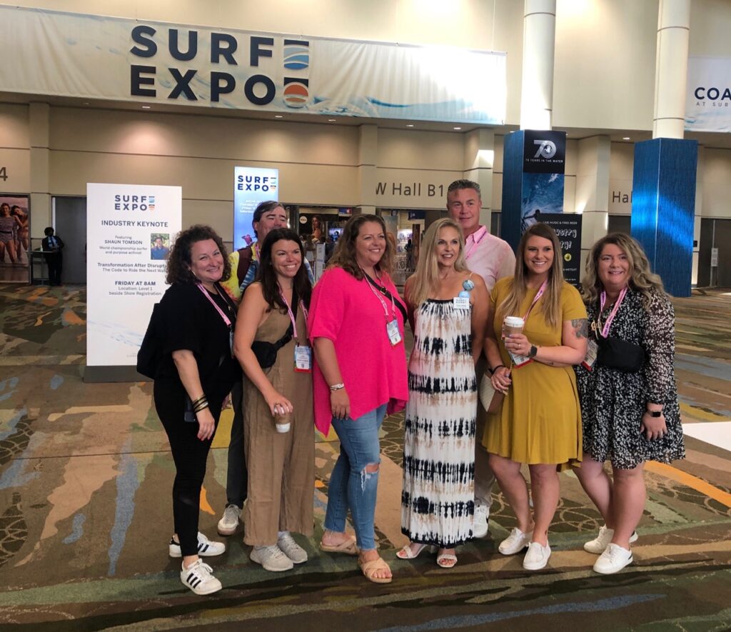 Palmetto Moon buying team with Surf Expo's Kathy Wilke