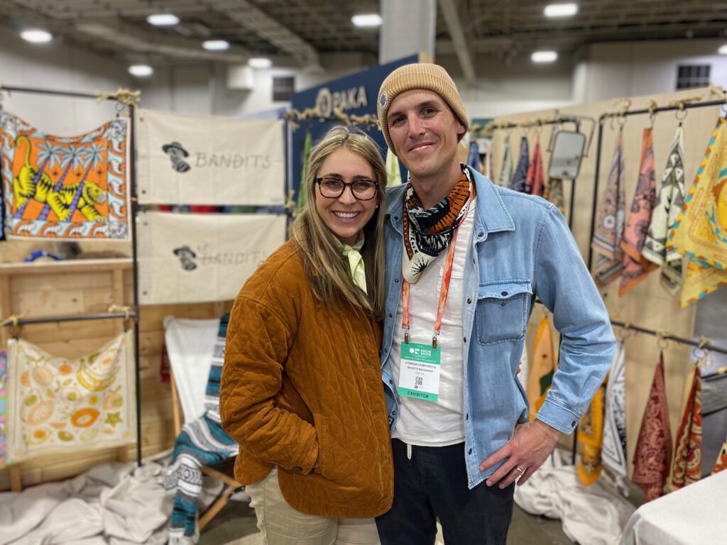 Nicole and Connor Humphreys of Bandits Bandanas, which was very busy